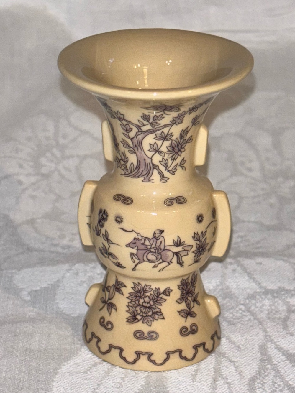 1980 Franklin Porcelain Imperial Dynasties Tsun Form Mini Vase Japan